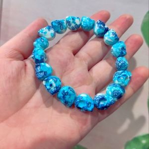 Blue candy  skull bracelet